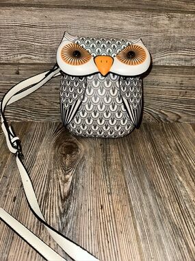 Owl Crossbody Bag - White and Orange Women's Purse Boho Harry Potter Novelty
